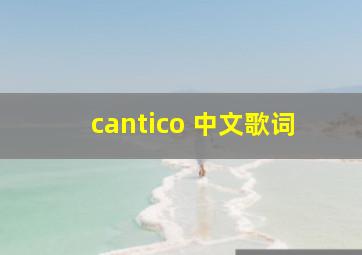 cantico 中文歌词